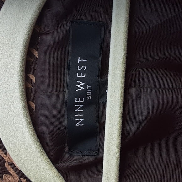 FINAL lvg 8/15 Nine West Suit Double Breasted short Houndstooth knit Jacket Sz 4 - Picture 10 of 10